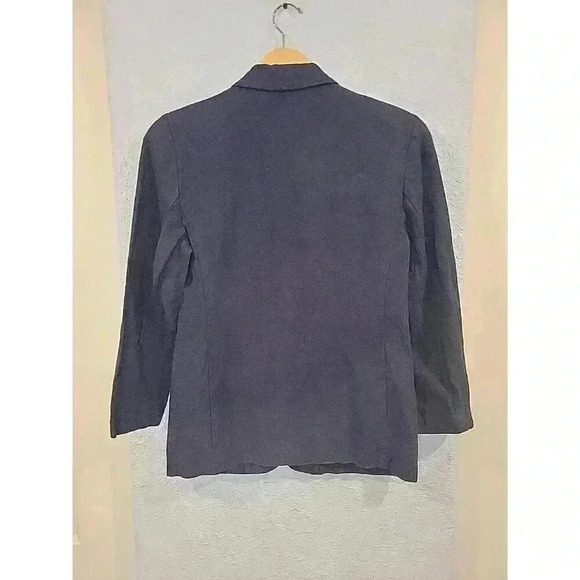 Vintage The Limited Navy Linen‎ Blend Blazer Women's Size Medium Two Button - Picture 5 of 6